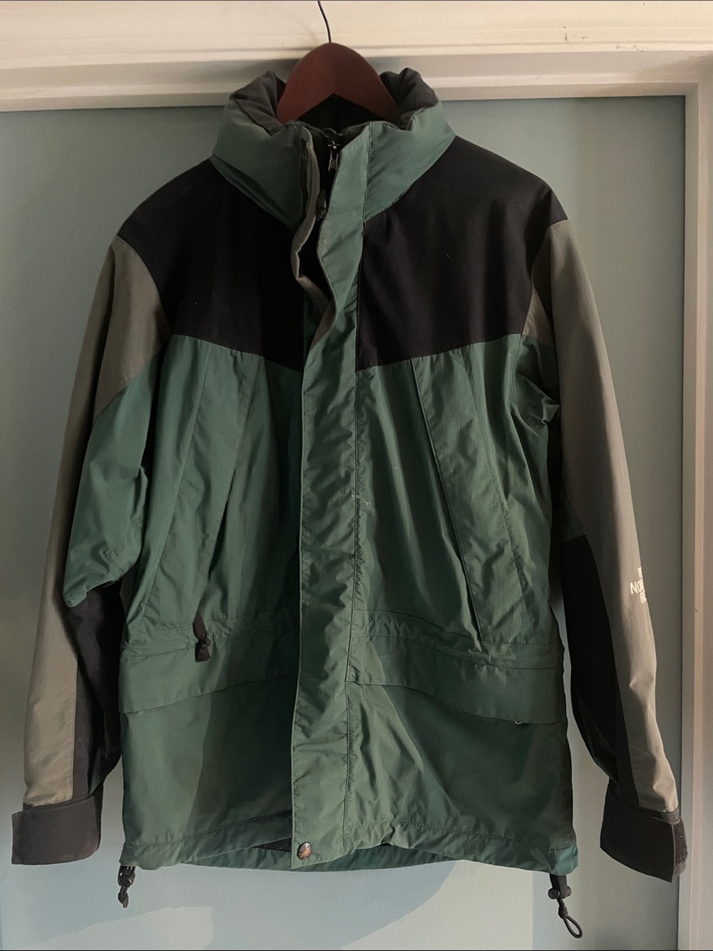 The North Face Green and Black 3-Tone Waterproof Raincoat